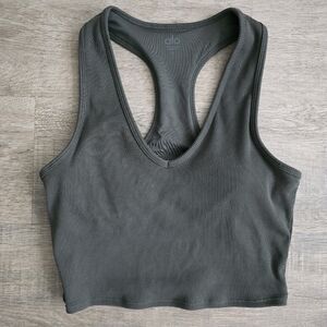 Alo Yoga Goddess Ribbed Cropped Racerback Tank